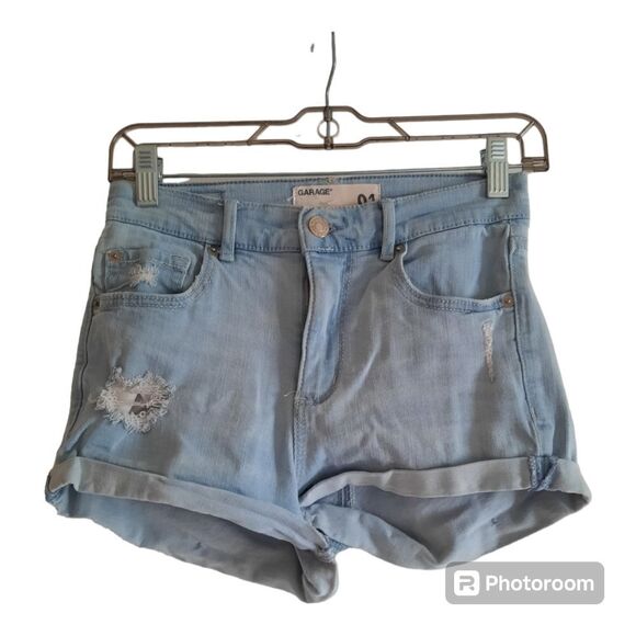 Garage Retro High Waist Short Light Wash Booty Shorts Super Soft Feel - Picture 1 of 4